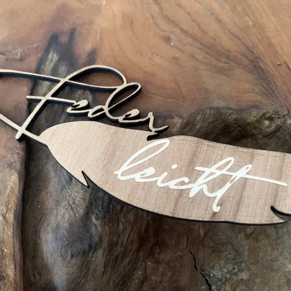 Logo personalisiert Holz Gravur