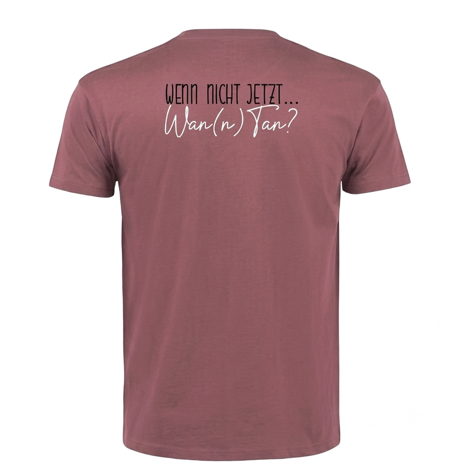 Männershirt Rot, Spruch"Wenn nicht jetzt wan(n) Tan", Fanartikel, Baumwolle, Bequem, Wiederekennungswert, Herren Fanshirt